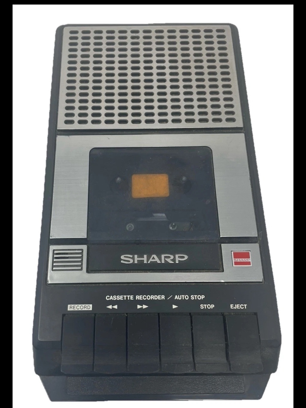Vintage Sharp Portable Cassette Recorder Auto Stop Untested AS-IS Tape Player